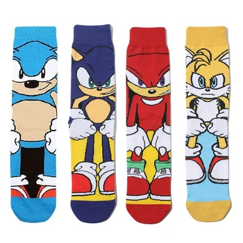 Класически чорапи с участието на Sonic от анимационен филм, аниме, фигурка на Ейми Роуз, възли памучни мъжки чорапи, моден тренд, спортен чорап, подарък за рожден ден