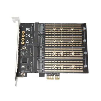Адаптер, PCIE за M2 PCI Express X1 3,0 4 Порта B Ключ M. 2 NGFF SATA SSD Адаптер PCI-E M. 2 Адаптер за Карта за разширяване на Странично