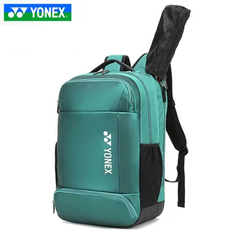 YONEX ергономична кожена раница за бадминтонных ракети на 3 предмета, висококачествена професионална тенис чанта през рамо с кабинета