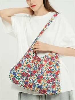 Дамска чанта с голям капацитет с флорални принтом 2023, пролетно-летни модни дамски ежедневни чанта, дамска чанта-тоут за улицата