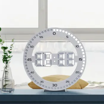 Начало декор Големи стенни часовници творчески дигитален часовник да се потопим в секунда, 3D безшумни електронни часовници за всекидневна, декорация на дома