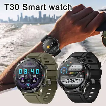 Умен часовник T30 с функция за Bluetooth за повикване на открито, голям екран, мулти-измерване на налягане, сърдечната честота, умни часовници за измерване на кръвта HD W0L6
