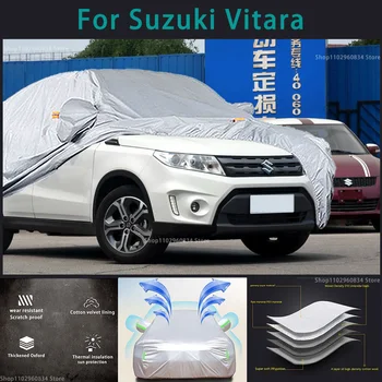 За Suzuki Vitara 210T пълни автомобилни седалките Външна защита от слънчевите лъчи, ултравиолетови лъчи, прах, дъжд, сняг, защитен калъф за автомобила от градушка, за автомобил, калъф за кола