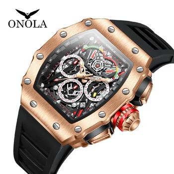 Часовници ONOLA Мъжки 2023 най-добрата марка мъжки часовници, многофункционални спортни водоустойчиви часовници с хронограф, светещи кварцов часовник