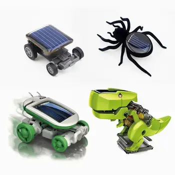 6 В 1 Комплект Модели на Слънчев Робот, Научни Играчки за Деца, Направи си САМ, Събери Самолет, Кораб, Автомобил, 5 Вида, Забавни Подаръци 