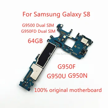1 бр. За Samsung Galaxy S8 G950FD G950F G950U G950N G9500 64 GB 100% Оригинална Разблокированная дънна Платка с Подмяна на Части