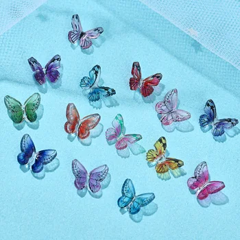 20 парчета, 3D многоцветни пеперуди, пеперуди от смоли, акрилни декорации за нокти, планински кристал, pixie, украшение, направи си сам, маникюр, доставката ##