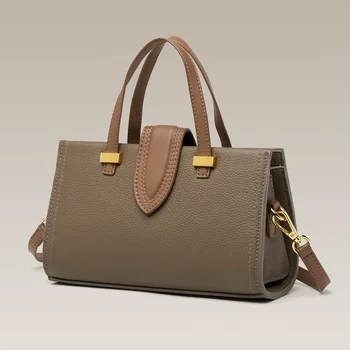Лимитированная женствена чанта от телешка кожа, английски стил, оригинална чанта на едно рамо, класически кожени портфейли с цип, на копчета #SC1129