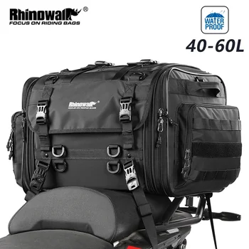 Чанта за задна седалка на мотоциклет Rhinowalk, седельная чанта от водоустойчив PVC, голям капацитет 40-60 л, scalable чанта за опашката, пътнически багаж на открито 2023