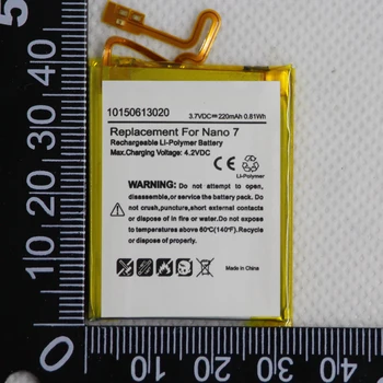 20 бр/лот, вградени литиево-йонна полимерна батерия с капацитет 220 ма за iPod Nano 7-мо поколение Nano 7 16 GB