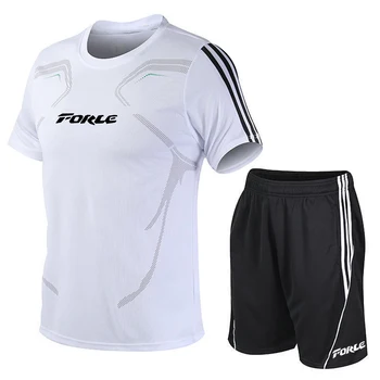 За FORLE мъжка тениска с къс ръкав, дишащи спортни облекла за свободно намаляване, лятна с логото на