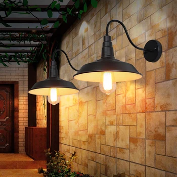 Ретро, с монтиран на стената лампа, американски кънтри, ретро стил, вътрешно осветление /таванско помещение/за индустрията/Ресторант, магазин и декоративна лампа