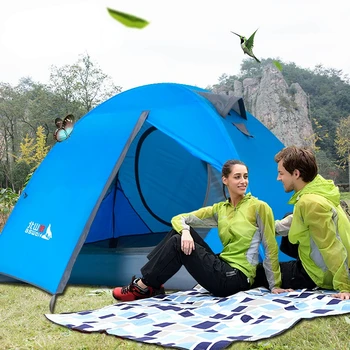 Ветрозащитная дишаща палатка за къмпинг, двуетажна преносима двойка, летен лагер, стена за катерене палатка