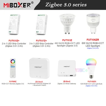 Miboxer Sasha app Zigbee 3.0 Одноцветный / CCT / RGB / RGBW/ RGBCCT Контролер led Лента 4 6 w W 9 W Light Blub безжичен Шлюз RF Дистанционно управление