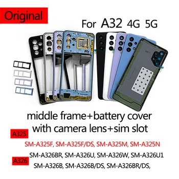 10 бр. За Samsung Galaxy A32 LTE 4G A325 5G A326 Корпуса на Телефона Средно Шаси на капака на отделението за батерията Капакът на корпуса на Задната част на Задния Панел