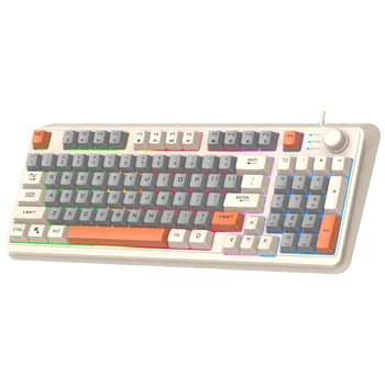 Детска клавиатура Трикольор луминесцентна клавиатура-манипулатор, клавиатура за настолен компютър, цветен светещ клавиатура