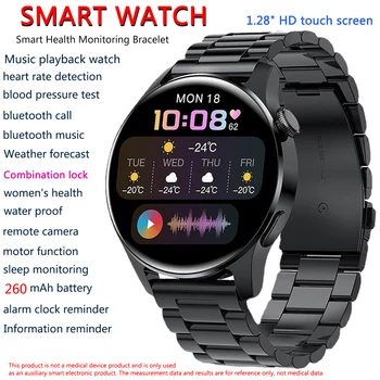 Смарт часовници за мъже и жени, наблюдение на сърдечната честота, кръвното налягане, Bluetooth, музикални умни часовници, фитнес тракер, часовници за Android и IOS