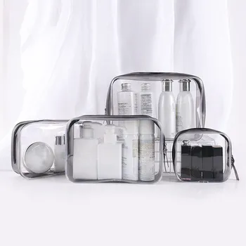 Дамски модни прозрачни козметични чанти от PVC за пътуване, функционални козметични чанти, органайзер, калъф за грим джоб, чанта за тоалетни принадлежности