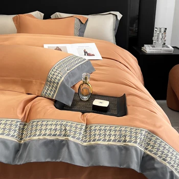 Луксозни комплекти спално бельо, сладък двойна елегантен естетичен комплект спално бельо, скандинавски минималистичен Edredones De Cama, мебели за дома