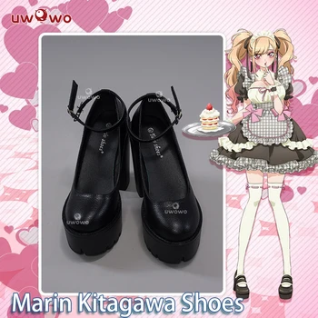 UWOWO Аниме/манга My Dress-Up Darling Марин Китагава Решетчатая обувки за cosplay прислужница