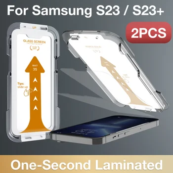 За Samsung S23 Закалено стъкло за Samsung S23 Plus + Стъклена Защитно фолио за екрана SAG Galaxy Защитно Автоматично Намиращ Без прах