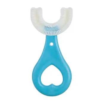 Заоблен детска четка за зъби, сигурна мека детска U-образна четка за зъби 360 градуса, за почистване на зъбите, скъпа четка за зъби за деца и