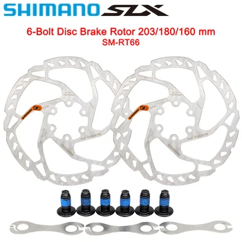 SHIMANO SLX RT66 Дискови Спирачни дискове 160/180/203 мм, Противооткатные Накладките за МТВ Велосипед, 6-Болтовые Ротори, по-Голяма Мощност, Оригинални резервни Части