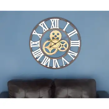30-инчови кафяви стенни часовници с метална шестеренкой
