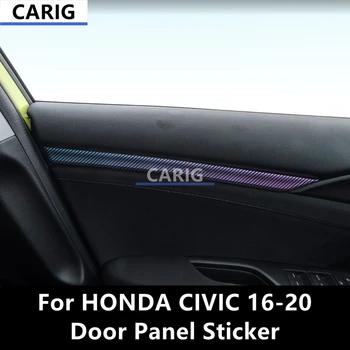 За HONDA CIVIC 16-20 Стикер на дверную панел от модифициран въглеродни влакна Защитно фолио за интериора на колата Модификация аксесоари