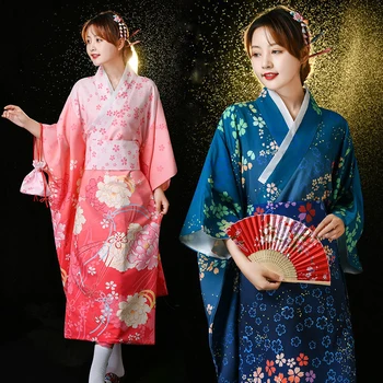 Японското кимоно, традиционното и женствена рокля, Юката, Сакура, розов халат, празничен костюм с дълъг ръкав, фестивал, лятна фотосесия