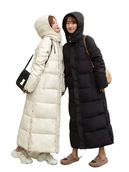 2023 Ново зимно топло женско памучни палто, однотонное модно темпераментное корейска жена памучни палто, женски Parker