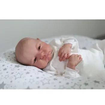 19 инча Levi Буден, вече е боядисана, готова, размер на новороденото бебе, кукла-реборн, 3D кожата, видимите вени, реалистичен истински дете