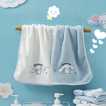 Памучно кърпа Sanrio, уважаеми мультяшное кърпа Cinnamoroll, кърпа за лице, супер мек коралов кадифе, бебешка кърпа за миене на ръце и лице