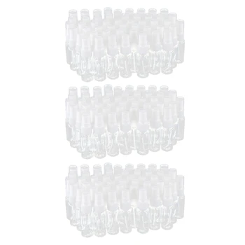 150X празни прозрачни пластмасови бутилки за пръскане на малки мъгла с кърпа от микрофибър за почистване контейнер за еднократна употреба обем 20 мл