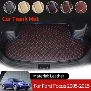 Автомобилни стелки за багажника, постелки за задния багажник, тава за багаж, водоустойчив, килим за Ford Focus Classic Mk2 2005 ~ 2015 2014 аксесоари