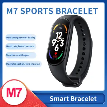 Умен часовник M7 Спортни умен часовник Мониторинг на кислород в кръвта, сърдечната честота на цял екран, Дълъг живот на батерията аксесоари Smart Life