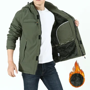 Бързосъхнеща тъканта, зимни плътна водоустойчива яке, за мъже връхни дрехи, ветровка, мъжки якета с качулка, Jaqueta Masculino M-4XL