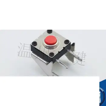 10 бр. оригинален нов сензорен прекъсвач TS-I007J 2 pin 10*10 водоустойчив скоба за колан червен бутон Бутон за електрически конектор,