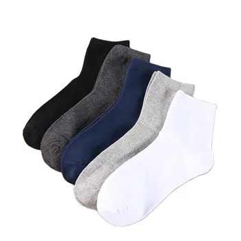 Чорапи от памук за момичета на едро, средни чорапи, черни спортни чорапи, обикновен мъжки чорапи с букет в областта на талията, с нисък покрив и плитки