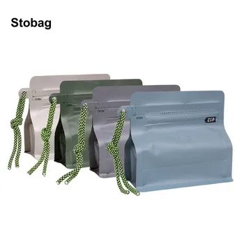 StoBag 20 парчета по 100 г кафе на зърна Опаковъчен пакет с капак, запечатан с алуминиево фолио, пластмаса за съхранение на прах хранителни ядки, чанта за многократна употреба