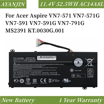 11,4 V 52.5 WH/4605 mAh AC14A8L Батерия за лаптоп Acer Aspire VN7-571 VN7-571G VN7-591 VN7-591G VN7-791G MS2391 KT.0030G.001