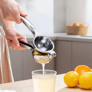 Сокоизстисквачка за лимон от неръждаема стомана, ръчна сокоизстисквачка, кухненски инструменти, за да лайм, лимон, портокал, сокоизстисквачка за плодове, преса за лимони, сокоизстисквачка за цитрусови плодове
