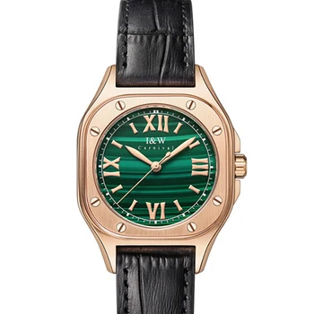 Швейцария I & W Carnival луксозна марка, Японски кварцов дамски часовник с ультратонким сапфир водоустойчив кожена каишка на 8 мм, часовници C592L