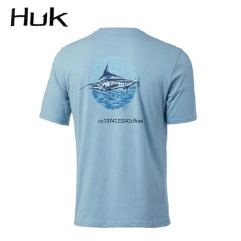 Рибарски ризи HUK с къс ръкав, защита от слънце и ултравиолетови лъчи, дишащи дрехи за риболов Upf 50, риболовна дрехи, летни блузи Camiseta De Pesca