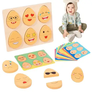 Забавни Играчки Забавна Форма На Яйца Промяна На Изразяване На Емоции Пъзели За Ранно Обучение Образование В Монтесори Играчки Детски Настолни Игри