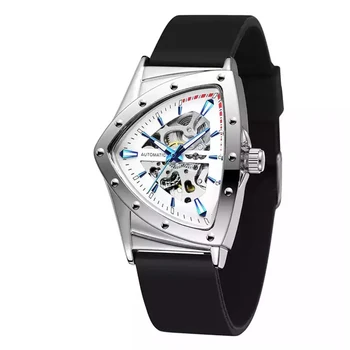 Луксозни автоматични механични часовници с високо качество, триъгълни мъжки часовник в стил steampunk с скелетните циферблат, мъжки часовник Hombre Relogio Masculino