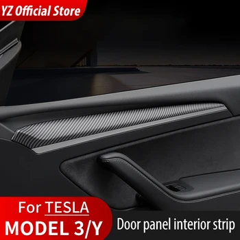 YZ за Tesla, модел 3 Y Тампон върху таблото и стикер на панела декор врати, ABS, Централна конзола Аксесоари за изменение лифтинг на лицето