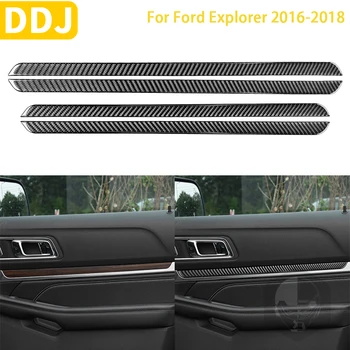 За Ford Explorer 2016-2018 Аксесоари от въглеродни влакна, интериорна декорация на вратата ленти Стикер за декорация