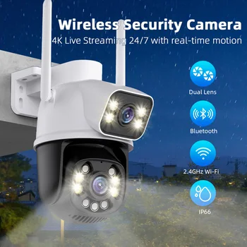 8MP Wifi Камера за Видеонаблюдение Водоустойчива Външна Безжична Камера за Сигурност AI Human Detection Dahua ВИДЕОНАБЛЮДЕНИЕ IP Камера за Нощно Виждане