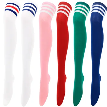 1 Чифт Шарени Чорапи над Коляното/Обикновена Чорапи В Японски Корейски стил, Училищни униформи, Дълги Чорапи, Чорапи за Cosplay на Хелоуин
